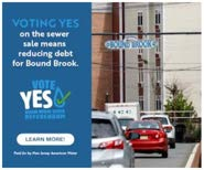 Voting Yes on the sewer sale means reducing debt for Bound Brook digital graphic ad