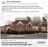 Vote Yes Bound Brook Facebook ad on investment and rate stability