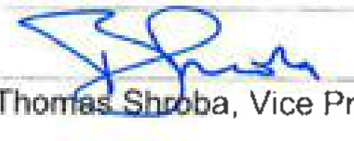 Signature of Thomas Shroba