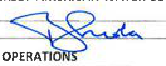 Authorized Signature of Vice President, Operations