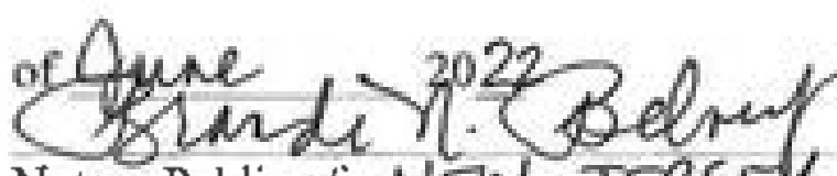 Notary Signature: Brandi N. Belvey, June 17, 2022