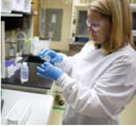 Laboratory technician conducting water quality testing