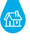 Water droplet with house icon