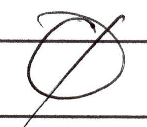 Handwritten total null symbol
