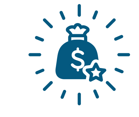 Money bag icon representing rebates