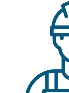 Contractor in hard hat icon