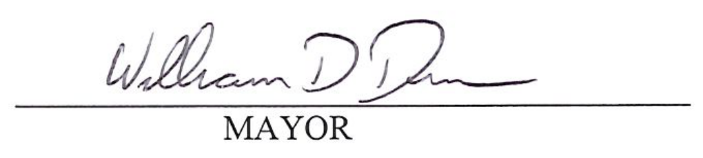 Signature of Mayor William D. Duncan