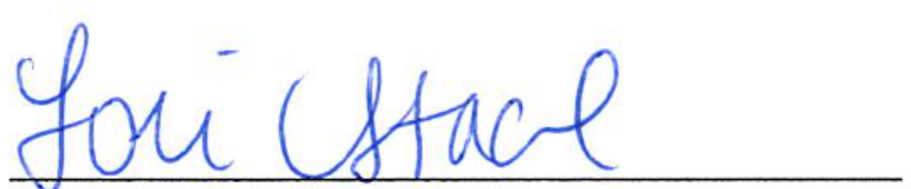 Signature of Clerk of Council Lori Stael