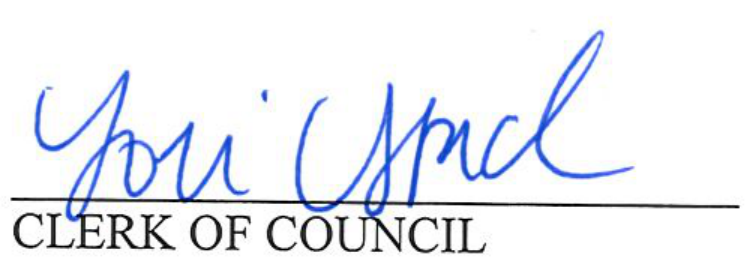Signature of Clerk of Council