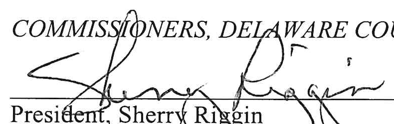 Signed by Sherry Riggin, President