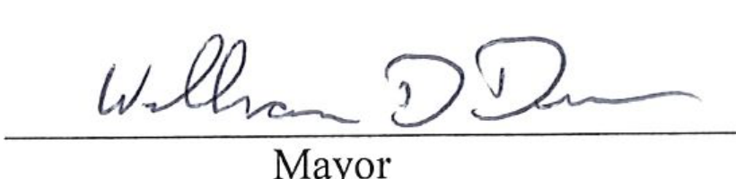 Signature of Mayor William D. Duncan