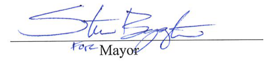 Signature of Mayor