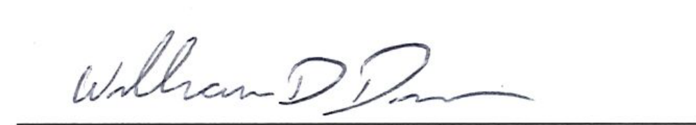 Signature of Mayor William D. Duncan