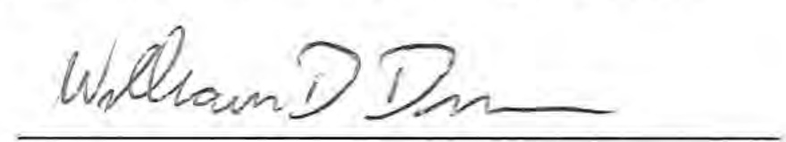 Signature of Mayor William D. Duncan