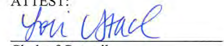 Signature of Clerk of Council