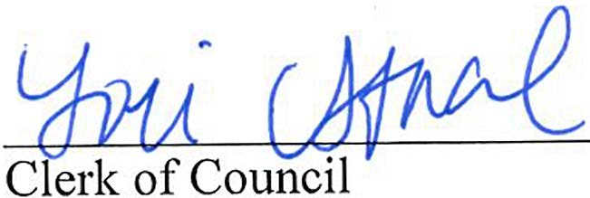 Signature of Clerk of Council