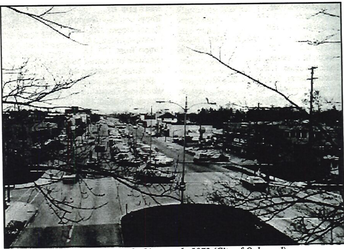 The Far Hills Business District looking south, 1973 (City of Oakwood)