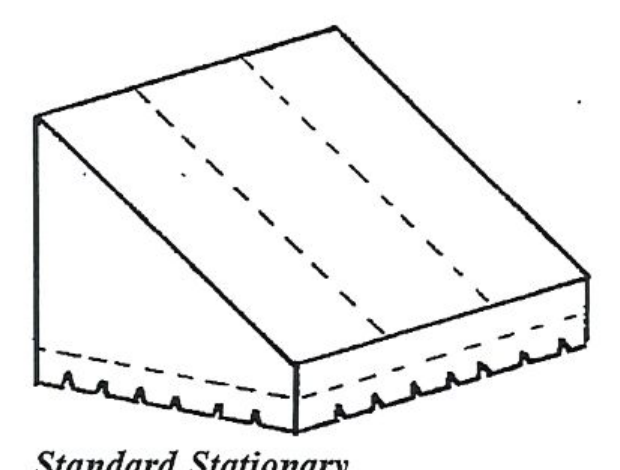 Standard Stationary awning diagram showing straight sloped architectural awning