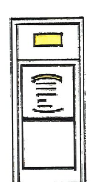Illustration of a sign painted in a glass door