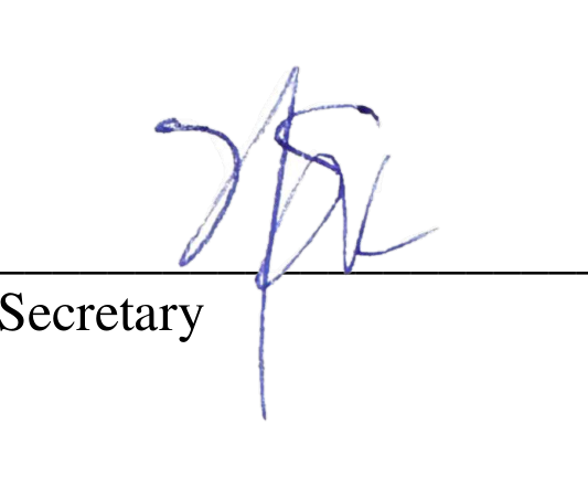 Signature of Secretary