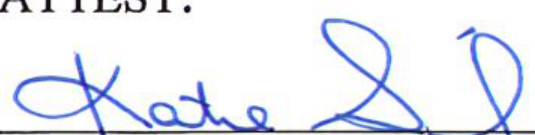 Signature of Secretary