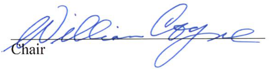 Signature of Chair William Coyne