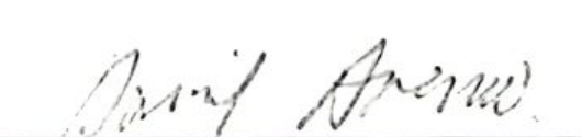 Signature of David Denka