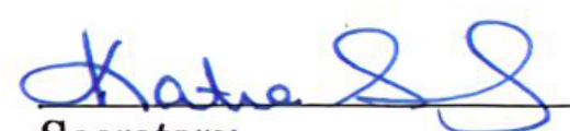 Signature of Secretary