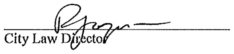 Signature of City Law Director over the title City Law Director