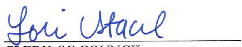 Signature of Clerk of Council Lori Stael