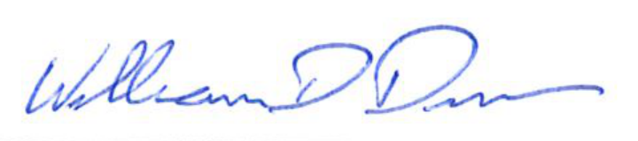 Signature of Mayor William D. Duncan