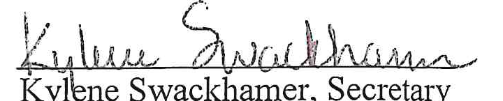 Signature of Kylene Swackhamer