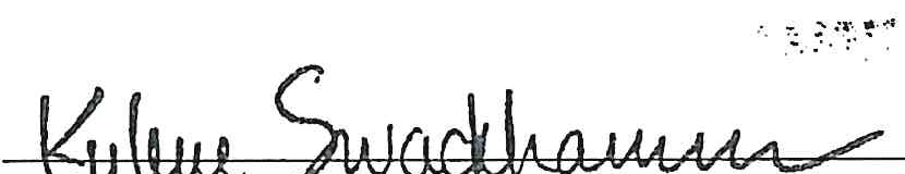 Signature of Kylene Swackhamer