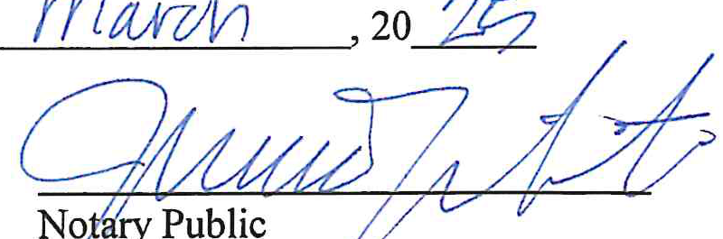 Signature of Notary Public Jessica Lindersmith