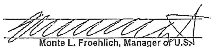 Signature of Monte L. Froehlich