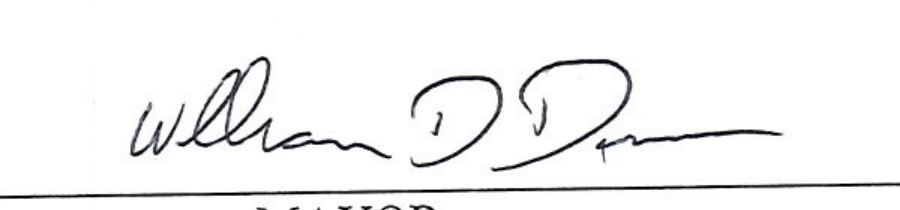 Signature of Mayor William D. Duncan