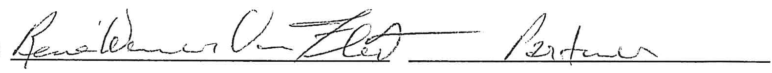 Signature of Rene' Warner VanFleet, Partner
