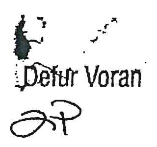 DeFur Voran law firm logo and handwritten initials