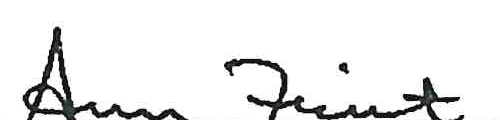 Signature of Ann Fruit