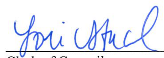 Signature of Lori Stacel, Clerk of Council