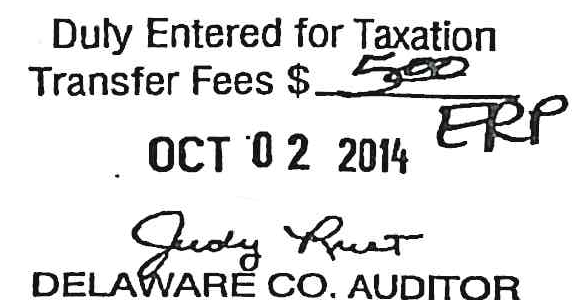 Delaware County Auditor Transfer Stamp