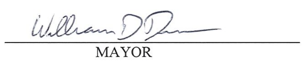Signature of Mayor William D. Duncan