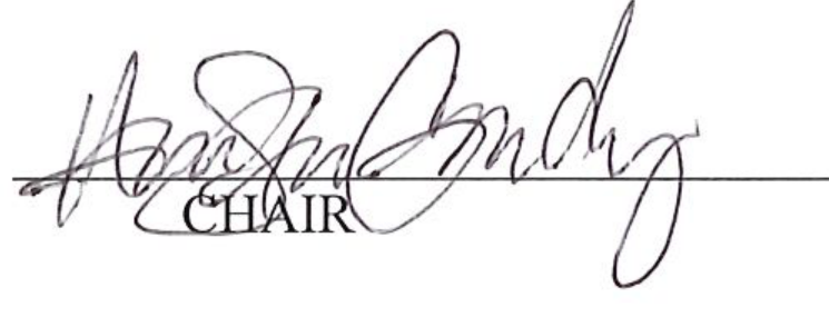 Signature of Harrison Gowdy, Chair