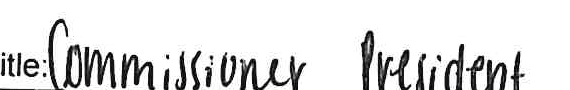 Handwritten Title Commissioner President