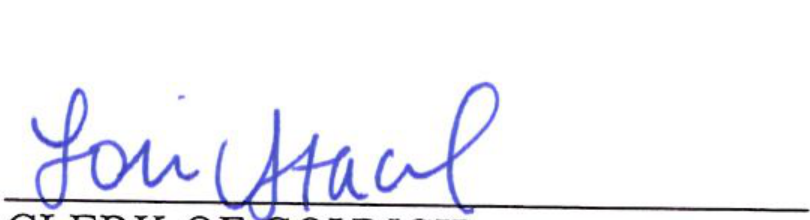 Clerk of Council Signature and Line