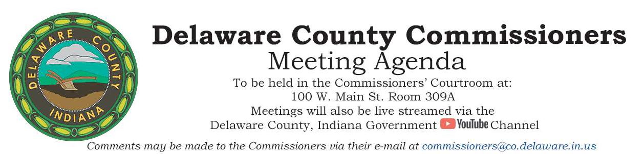 Delaware County Commissioners Meeting Agenda Header
