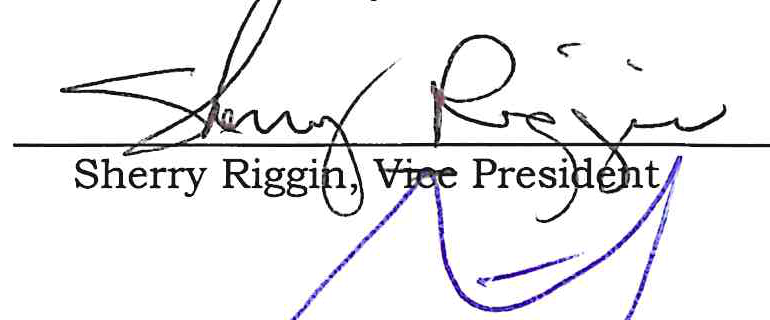 Signature of Sherry Riggin