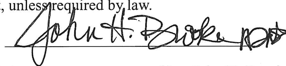 Signature of John H. Brooke
