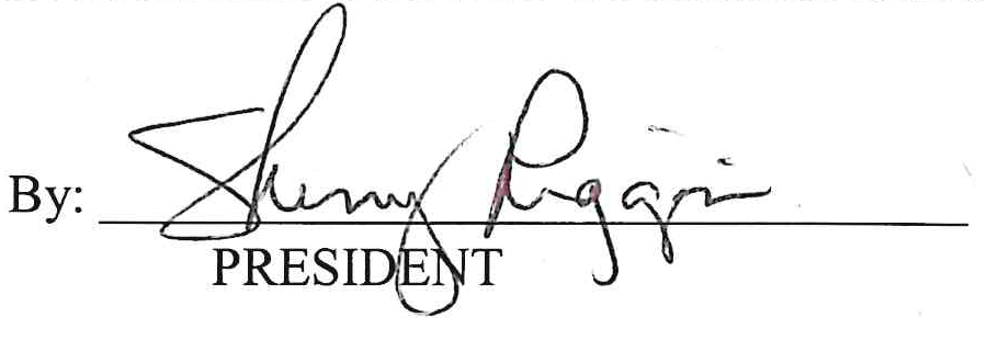 Signature of Delaware County Commissioners President