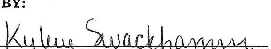 Signature of Kylerle Swackhamer